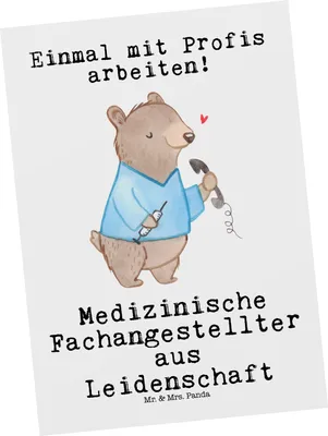 Produktbild von Mr. & Mrs. Panda Postkarte Medizinische Fachangestellter Leidenschaft - Weiß - Geschenk, MFA, Spruch, Postkarten, Ansichtskarten, Ansichtskarte, Grußkarte, Krankenhaus