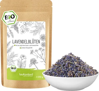 Produktbild von Lavendelblüten getrocknet 250 g I Lavendel 100 % natürlich - Lebensmittelqualität  I Gewürz und Lavendeltee I bioKontor
