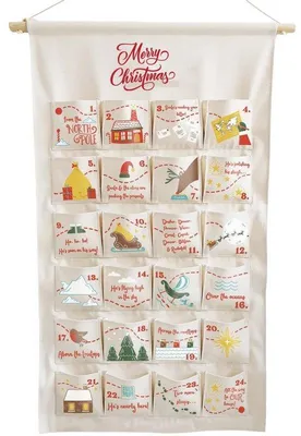 Produktbild von Kerstkalender aus Stoff, Dekoration, 50x85cm