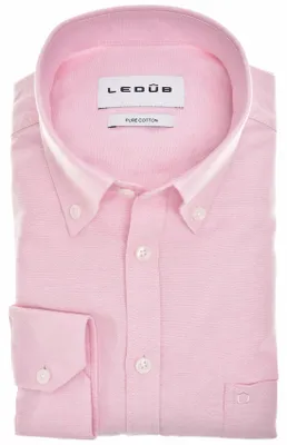 Produktbild von Ledub Hemd rosa Baumwolle Button-down Modern Fit mit Brusttasche