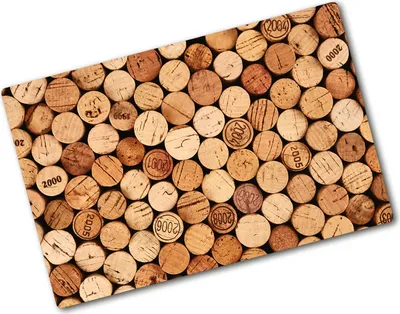 Produktbild von Tulup Glas Herdabdeckplatte - 80x52 cm - Glaskeramikkochfeld-Abdeckung Spritzschutz Glasabdeckplatte - Einteilig - Essen & Getränke - Wein Korken - Beige