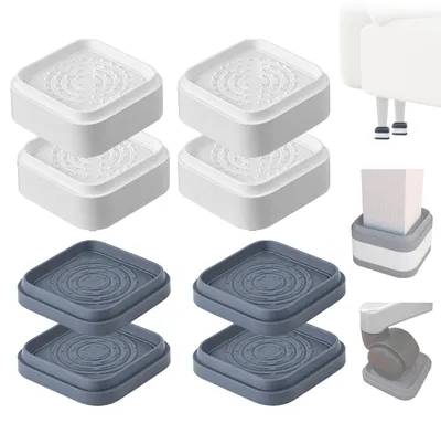 Productafbeelding van Meubelverhoging, tafelverhoging, 8 stuks in zwart en wit, 8 x 8 x 3,5 cm