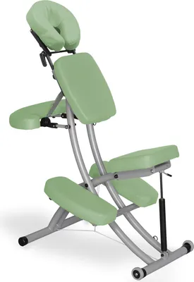 Produktbild von Habys Prestige Klappbarer Massagestuhl mit Rädern | Behandlungsstuhl, Mobil, Tragbar, Klappbar | Sitzfläche-Grün
