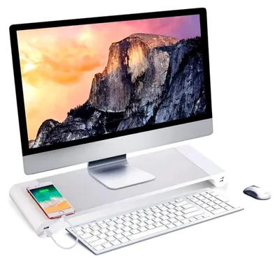 Obrázok produktu pre Prenosný stojan na monitor, hliník, 4 USB nabíjacie porty, 22 W