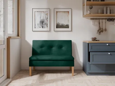 Produktbild von JKG Meble Essbank für Küche - Sitzbank Esszimmer mit Aufbewahrungsbehälter - Esszimmerbank Küche - Velours - Küchensofa - Grün - 140cm