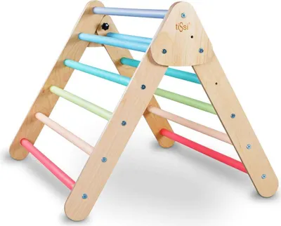 Produktbild von Tissi Piklerdreieck / Kletterdreieck mit Tissi Rutsche mit Kletterwolken Pastel bunt