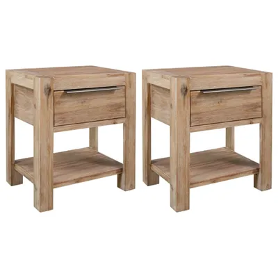 Image de vidaXL Tables de nuit avec tiroirs 2 pcs 40x30x48 cm acacia massif