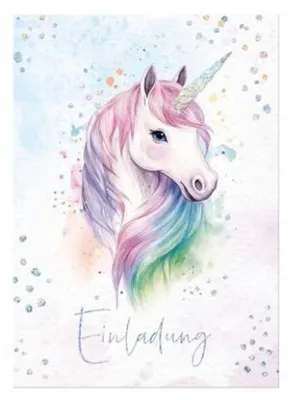 Productafbeelding van Häfft® Verlag 11534-8 Häfft® Verlag Einladungskarten Einhorn 11534-8 bunt DIN A6, 12 Pack