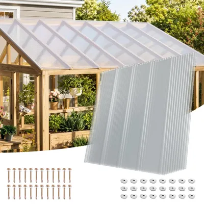 Obrázok produktu pre ISOISL 10-dielna sada FRP svetlých panelov, 90x100 cm, hrúbka 1 mm, priehľadné, s UV ochranou, odolné proti krupobici a poveternostným vplyvom, vrátane skrutiek pre terasové kryty a carporty
