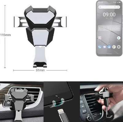 Produktbild von K-S-Trade Lüftungshalterung kompatibel mit Gigaset GS5 kompakte Handy-Halterung Lüftungsschlitz Lüftungsgitter Autohalterung KFZ Auto-Halterung