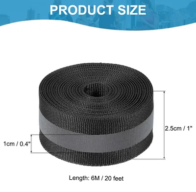 Produktbild von Reflektierendes Klebebandstreifen, 1" x 20FT Hochsichtbarer reflektierender Streifen zum Aufn?hen Reflektierendes Klebeband DIY Sicherheitsgewebe fš¹r Taschen Kleidung, Schwarz