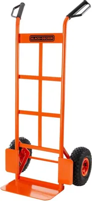 Produktbild von BLACK+DECKER Sackkarre mit Luftreifen BXWTH301 - Transportwagen bis 120KG - Trolley mit Ergonomischen Griffen - Handwagen mit stabiler Basisplatte - Transportkarre aus Stahl