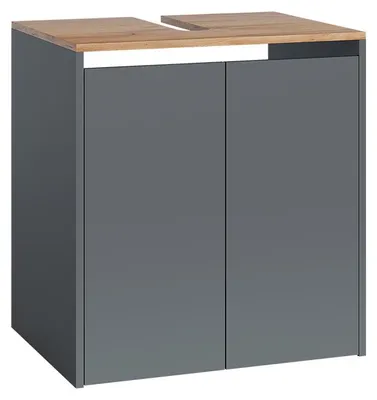 Obrázek produktu pro Základní skříňka pod umyvadlo Vicco Viktor Antracit/zlatý dub 60.2 x 65 cm, Model 59935