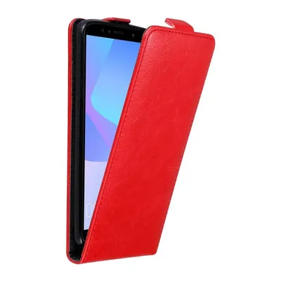 Immagine prodotto di Cadorabo custodia per Honor 7A / Huawei Y6 PRIME 2018 Copertura protettiva in rosso Custodia flip per telefono cellulare Custodia Cover