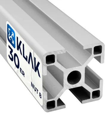 Produktbild von KLAK - Aluprofil 3m System-, Montage-, Konstruktionsprofil Nut 8 30x30 silber