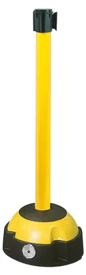 Produktbild von Moravia Gurt-Warnständer MORION gelb schwarz/gelb schraffiertBand Länge 4000 mm, 60 x 985 mm