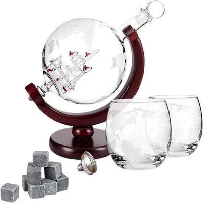 Immagine prodotto di Set regalo di whisky con bicchieri da whisky con pietre preziose e cubetti di ghiaccio per whisky.