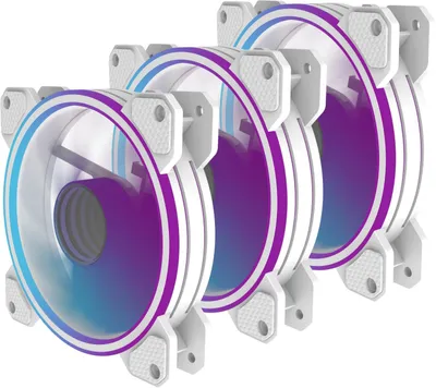 Immagine prodotto di PREYON Eagle Eye 120 PWM ARGB, confezione da 3 ventole per case da 120mm, colore bianco, effetto specchio infinito, funzionamento silenzioso, 1800 RPM, sistema di raffreddamento per PC, anti-vibrazione