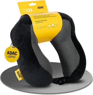 Produktbild von ADAC Nackenkissen Flugzeug – Memory Foam Reisekissen - schwarz