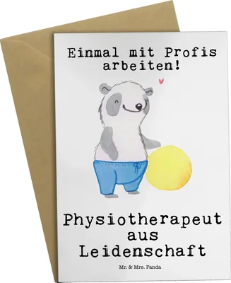 Produktbild von Mr. & Mrs. Panda Beileidskarte Physiotherapeut Leidenschaft - Weiß - Geschenk, einladungskarten, Grußkarten, babykarte, weihnachtskarten, osterkarten, hochzeitskarten