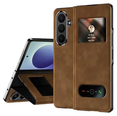 Obrázek produktu pro Obal na mobil Samsung Galaxy Z Fold8 Ultra 5G, skládací, s texturou napy, barva hnědá