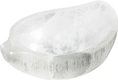 Produktbild von Selenit Blattschale 10x7x2cm – Handgefertigte Schale für Meditation und Schmuck