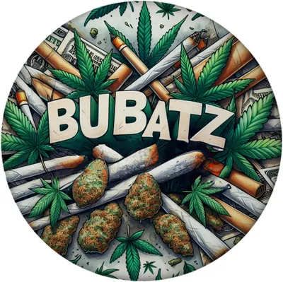 Produktbild von Marihuana Kiffer Magnet rund mit Spruch Bubatz