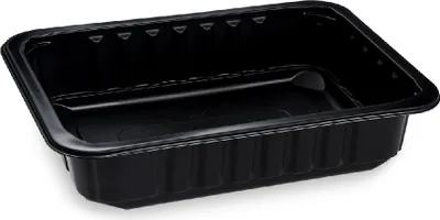 Produktbild von 320 Menü-Schalen PP ungeteilt schwarz 227 x 178 x 50 mm