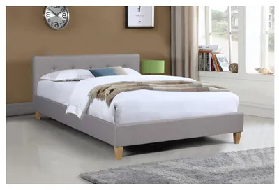 Produktbild von Polsterbett ADELE Bett mit Stoff in grau 140x200 cm Doppelbett Jugendbett inklusive Lattenrost, Stoffbezug