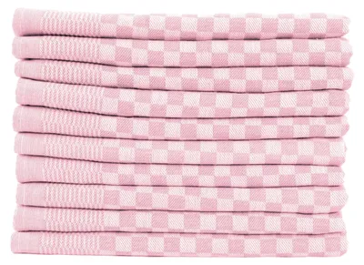 Produktbild von 10er Set Luxus Grubentücher 50x70 cm 100% Baumwolle 210 gsm Spühltuch Küchentücher Geschirrtücher 75g rosé