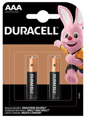 Obrázek produktu pro Duracell Basic LR03 AAA, alkalické baterie, 2 kusy