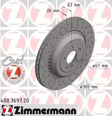 Produktbild von 2x ZIMMERMANN Bremsscheibe 400.3697.20 passend für MERCEDES-BENZ M-Klasse (W164)