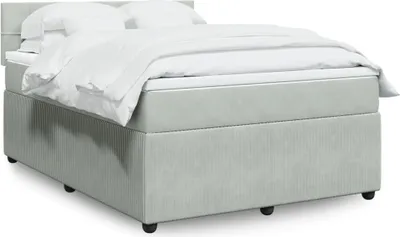 Produktbild von Möbel Boxspringbett mit Matratze Hellgrau 160x200 cm Samt - Bettrahmen 3287782