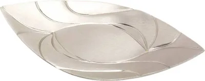Produktbild von Kerzenteller Oval 21x11cm Messing Vernickelt Untertasse Tischdekoration Teller
