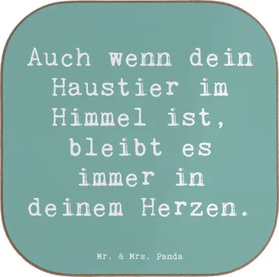 Produktbild von Mr. & Mrs. Panda Tischschoner Spruch Trauerbewältigung Haustierverlust - Meeresbrise - Geschenk, liebevolle Unterstützung, nach dem Verlust eines Haustiers, Zuversicht
