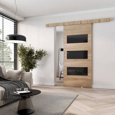 Produktbild von Schiebetür an der Wand BARRET 5 - 106 cm, Sonoma-Eiche