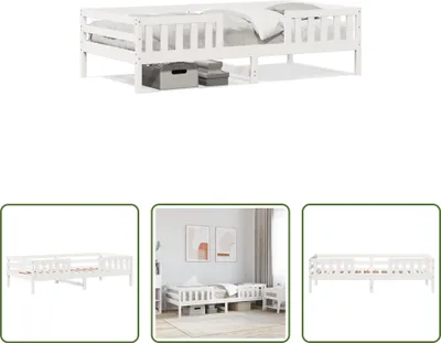 Produktbild von The Living Store Massivholzbett ohne Matratze Weiß 90x200 cm Kiefernholz