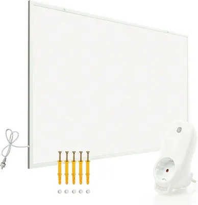 Imagen del producto de Calefacción infrarroja de 520 vatios, incluye termostato Wi-Fi, radiador eficiente energéticamente con control Wi-Fi, calefactor eléctrico de pared, panel de calefacción infrarroja