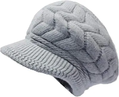 Produktbild von Warme Wollmütze Damen mit Klep und Fleece