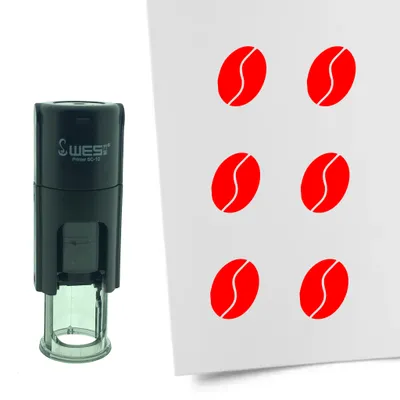 Produktbild von CombiCraft Selbstfärbender Stempel 'Kaffeebohne' in der Farbe Rot, Ø10mm