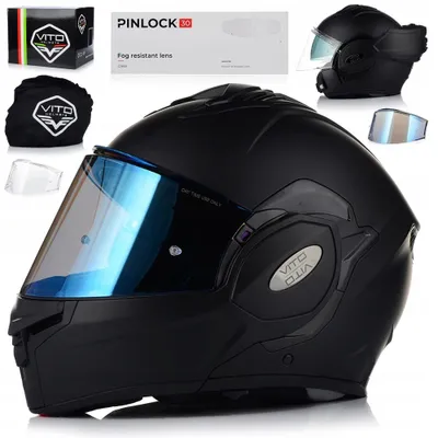 Obrázok produktu pre Vito, sklopná prilba s Pinlockom a slnečnou clonou | Motocyklová prilba, integrálna prilba, sklopná prilba | ECE 22.06 | S (55-56 cm)