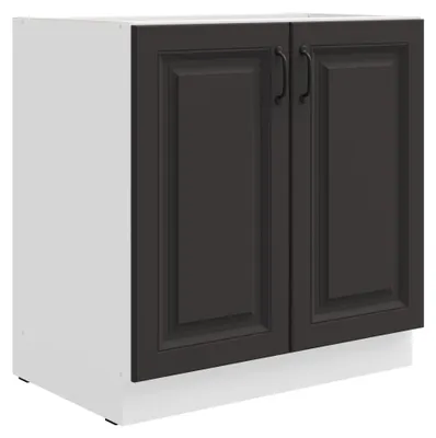 Produktbild von Unterschrank 80 cm Stilo Grau + Weiss Küchenzeile Küchenblock Küche Einbauküche