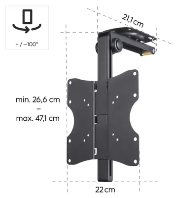 Produktbild von Hama 00118654, 20 kg, 25,4 cm (10"), 116,8 cm (46"), 75 x 75 mm, 200 x 200 mm