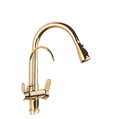 Produktbild von Küchenarmatur, ausziehbares Design, Wasserfilterhahn, Gold A