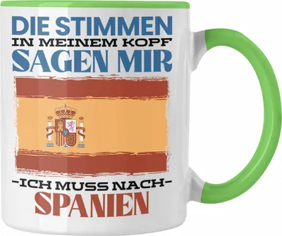 Produktbild von Trendation - Spanien Tasse Urlaub Heimat Geschenk Spruch Spanier Geschenkidee (Grün)
