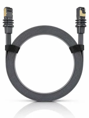 Immagine prodotto di Elfcam - Cavo piatto Ethernet da 20 m, Cat6A STP, 26 AWG, 500 MHz, 10 Gbit/s, adatto per Starlink Gen 3/Mini e altri dispositivi di rete, installabile in diversi ambienti.