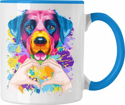 Produktbild von Trendation - Labrador Besitzer Farbe Love Tasse Geschenk Lustiger Spruch Geschenkidee Labrador Besitzerin (Blau)