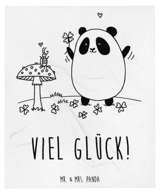 Produktbild von Mr. & Mrs. Panda Tagesdecke Panda Glück - Weiß - Geschenk, Sofadecke, Decke, Kuscheldecke, Bettüberwurf, Sofaüberwurf