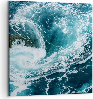 Produktbild von Bild auf Leinwand - Leinwandbild - Wasser Stein Welle - 60x60cm - Wand Bild - Wanddeko - Wandbilder - Leinwanddruck - Bilder - Kunstdruck - Wanddekoration - Leinwand bilder - Wandkunst - AC60x60-3968