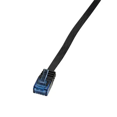 Immagine prodotto di Cavo patch piatto LogiLink RJ45 U/UTP Cat6 10,00m nero
